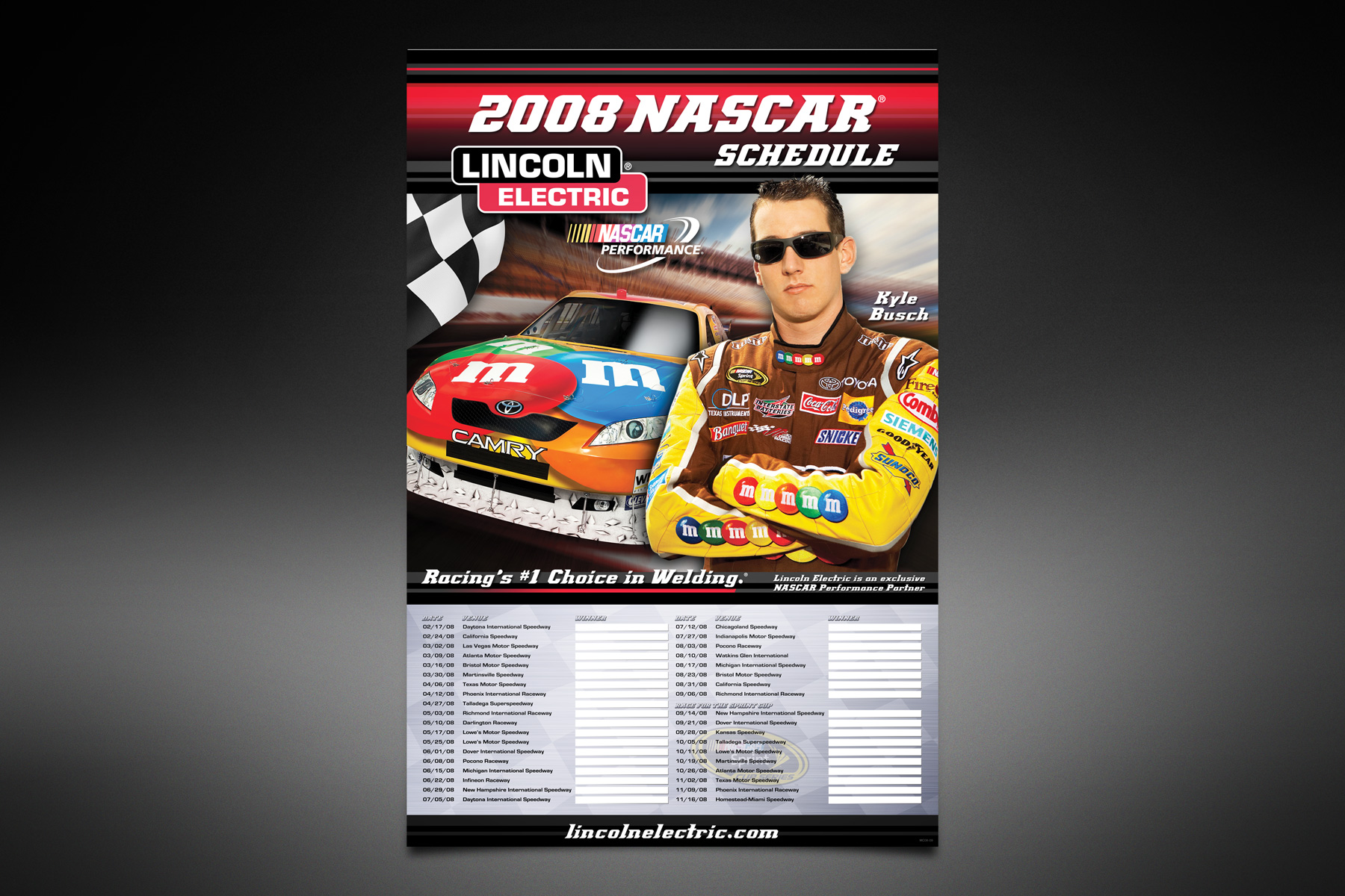 Lincoln Electric • NASCAR Schedule Poster